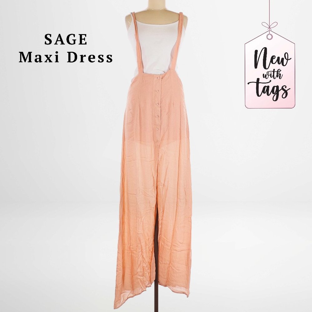 SAGE by Planet Blue Jumper Overall Maxi Front-button Boho Dress | NWT💕🏷
